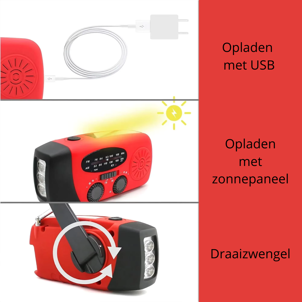 Ultieme Multifuncionele Radio: Meerdere Functies, Eenvoudig Opladen - Houd Jezelf Geïnformeerd, Waar Je Ook Bent : werkplek, outdoor, camping, in de natuur...