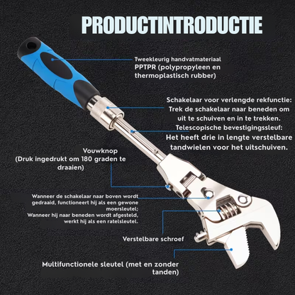 10 Inch Verstelbare Moersleutel: Dubbele Modus, Maximale Opening 35mm - Een Must-Have Voor Elke Klusser